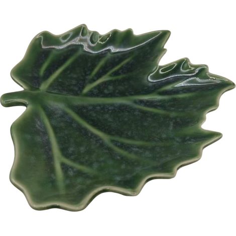 PIATTO IN CERAMICA FOGLIA D'ACERO 20 CM PIATTO VERDE PIATTO SNACK DECO