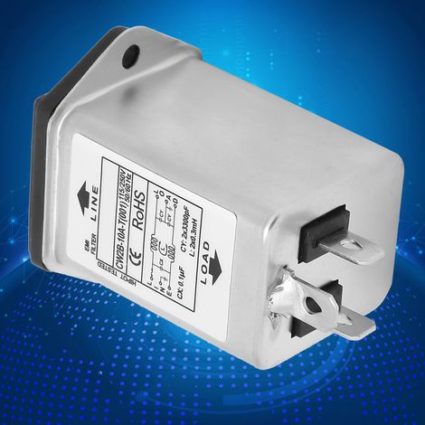 Filtre anti-parasitage EMI CW2B-10A T (001) avec porte-fusible, 2 en 1, sécurité simple, 125/250 V (1/5)