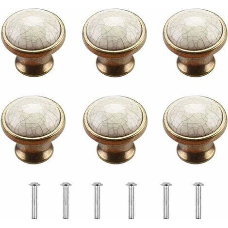 Bouton Meuble Boutons de Porte de Placard 6 Pièces Bouton de Meuble Porcelaine Bouton de Meuble Vintage Boutons Porte Bouton de Commode Boutons de Porte en Céramique Bouton de Porte Cuisine (1/5)