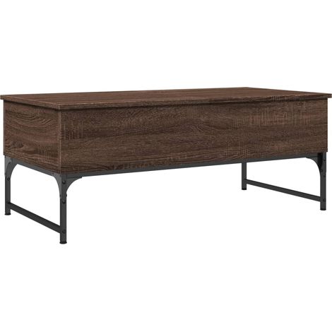 Table basse chêne marron 100x50x40 bois d'ingénierie et métal (1/5)