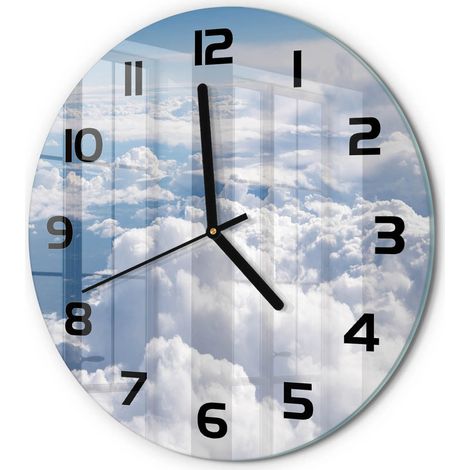 Horloge Murale Ronde Design Original Verre Silencieuse Déco Maison Vue depuis l'avion fi 30 cm (1/5)