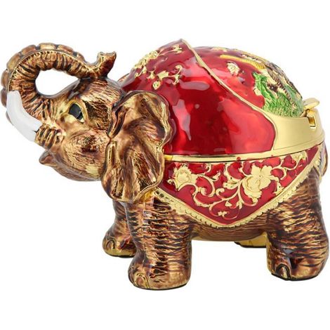 Sonew Cendrier Vintage Cendrier éléphant Vintage Sphérique Innovant En Alliage De Zinc Avec OB meuble Rouge doré polychrome (1/5)