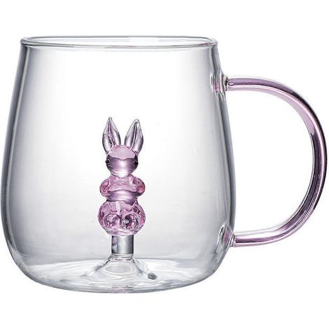 3d Cartoon Glas Tasse Hause Niedlichen Saft Kaltes Getränk Wasser Kaffee Tee Milch Tasse Einfache Transparente Glas (1/4)