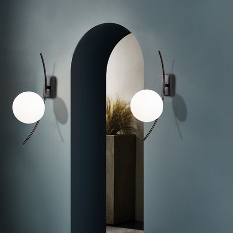 Wandlampe Cielo aus schwarzem Glas