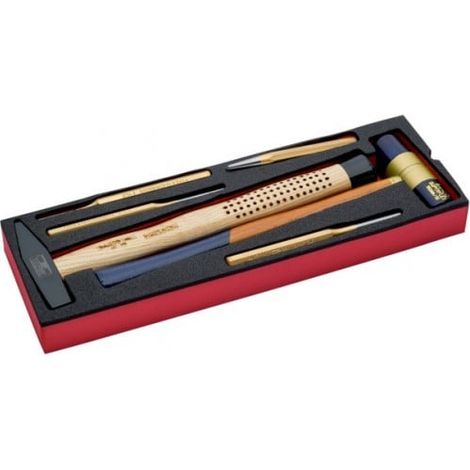 BAHCO - Jeu de chasse-goupilles et marteaux, module pr 4750RCHDW01 Caisse rigide - 6 pc