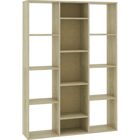 Librería con 13 compartimentos 100 x 24 x 140 cm en madera contrachapada color roble DEC031214 (1/5)