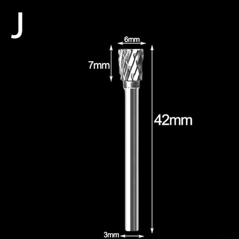 Burin Carbure De Tungstène - 3 x 6 mm - Double Coupe - Pour Meuleuse À Main Et Fraiseuse - 1 Pièce (1/5)