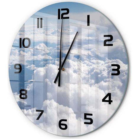 Horloge Murale Ronde Design Original Verre Silencieuse Déco Maison Vue depuis l'avion fi 60 cm (1/5)