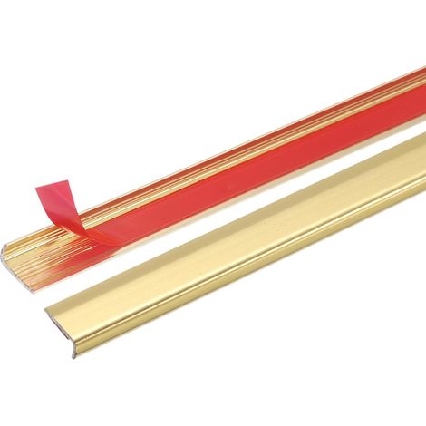 20pcs Profilé De Bordure De Carrelage 12" x 0.4" Adhésif Autocollant Profilé Pour Dosseret En Alliage D'Aluminium Profilé En Angle Extérieur En L Pour Cuisine, Or Mat (1/5)