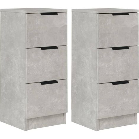 Credenza buffet cassettiera mobile contenitore organizer cucina soggiorno soggiorni set da 2 30 x 30 x 70 cm derivati del legno grigio 020036842