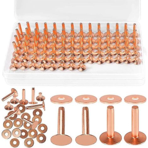 154 rivets en cuivre pour le cuir, rivets en cuivre pur et fraises pour le travail du cuir Jea-Good (1/5)