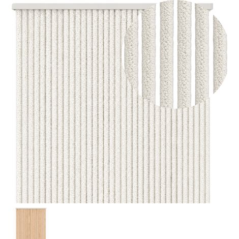Tenda Antimosche a corda effetto peluche - Mis. 90x220 cm - Tenda con 36 catenelle a caduta per porte e finestre - Colore Grigio