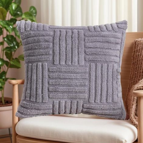 Housse De Coussin - Coton Mélangé Texturé Tricoté - Pour Canapé Chaise Lit - 45 X 45 Cm - 1 Pièce (1/5)