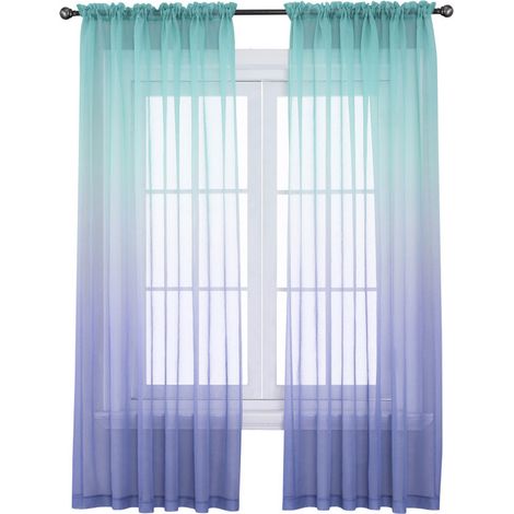Rideau Fenêtre Dégradé - Tissu Polyester - Pour Chambre Enfant Fille Salon Chambre à Coucher - 1 Pièce (1/5)