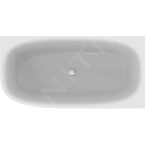 Baignoire D-Forme DEA pour fixation murale, droite, avec évacuation 1500x750x610mm Blanc (1/5)