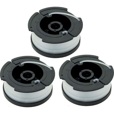 Bobine 0,065\" pour coupe-bordures BLACK+DECKER (bobine de remplacement à alimentation automatique), compatible avec BLACK+DECKER AF-100, lot de 3 (1/4)