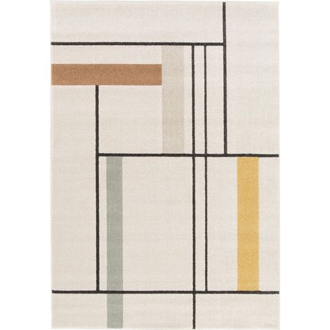 BOBOCHIC - Tapis poils courts EMILIEN motifs abstraits 120x170 Multicolore (1/5)