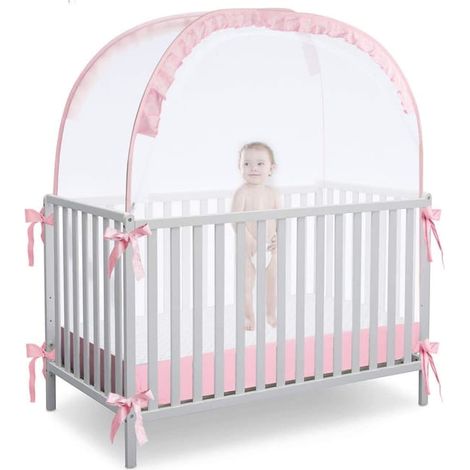 Tienda de campaña plegable para cuna que evita que el bebé se salga, cubierta de malla transpirable, funda para cuna con cremallera, 130 x 70 x 140 cm (1/5)