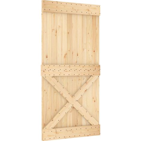 Sliding Door NARVIK Natural and Black vidaXL