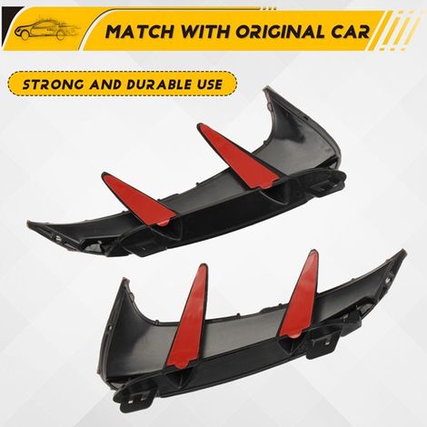 1 pair. Colour: Glossy black. Material: ABS. Suitable for car rear bumper fins, diffusers and spoilers. (1/5)