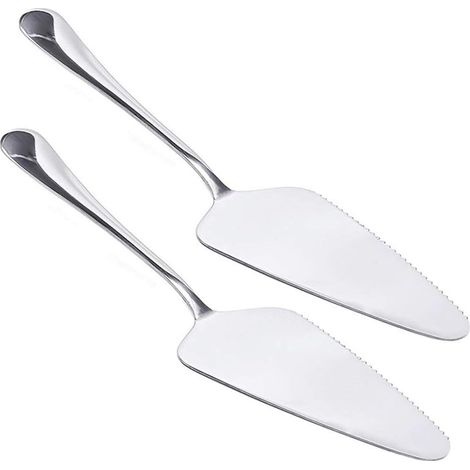 2 Pièces Acier Inoxydable Pelle pour Gateaux Pelle à Pizza Fromage Coupeur Pelle à Gateau Pelles à Tarte Serveur à Gateau en Acier Inoxydable Couteau à Gateau pour Couper Bord Dentelé, (1/4)