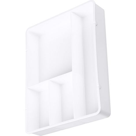 Multifunktionale Schreibtisch-Organizer-/Trennwandbox aus weißem ABS (1/5)
