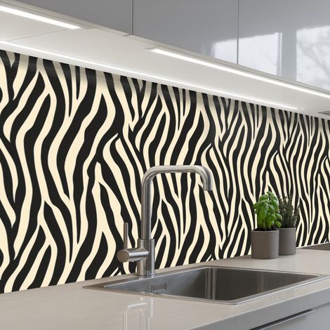 SCHIENALI CUCINA Zebra - Stampa - Classico - Nero 300x80 cm (1/5)