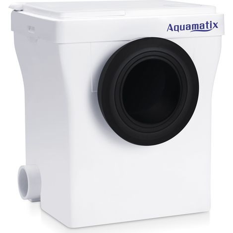 Aquamatix – Broyeur sanitaire compact 400W silencieux – Décharge jusqu’à 70m horizontalement – Entrée pour lavabo et douche – Système de pompe modulaire (1/4)