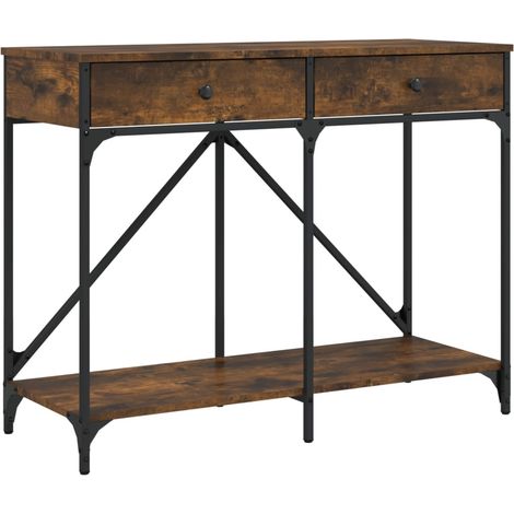 Maison Exclusive - Mesa consola madera de ingeniería roble ahumad (1/5)