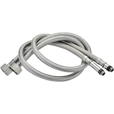 Lot de 2 raccords de ligne d'alimentation pour robinet en acier inoxydable 304 Tressés de ligne d'approvisionnement de tuyau flexible de rechange pour robinet (1/2)