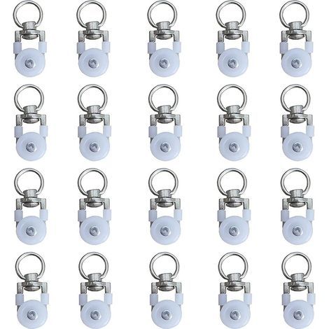 20 pcs Roue de Poulie en Métal. Rouleaux de Rail.Rouleaux de Tringle à Rideaux GlissièRes. Poulie Silencieuse. Rail de Rideaux FenêTre Double Rail Rouleau. pour Tringles à Rideaux H206 (1/5)