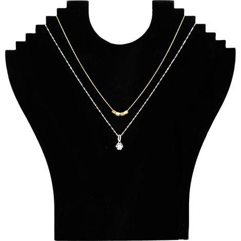Présentoir à bijoux en flanelle noire pour collier, pendentif et chaîne, support mural. (1/5)