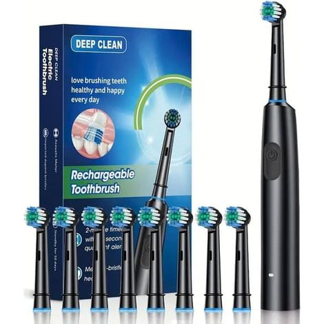 Brosse à dents électrique - 5 modes de nettoyage, 8 têtes de brosse de rechange, rechargeable par USB. Idéale pour la maison et les voyages.-AquaForge (1/5)