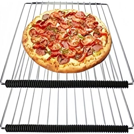 Juego de 2 protectores de silicona para rejilla de horno, para uso en interiores, resistentes al calor y a las quemaduras, color negro. (1/5)