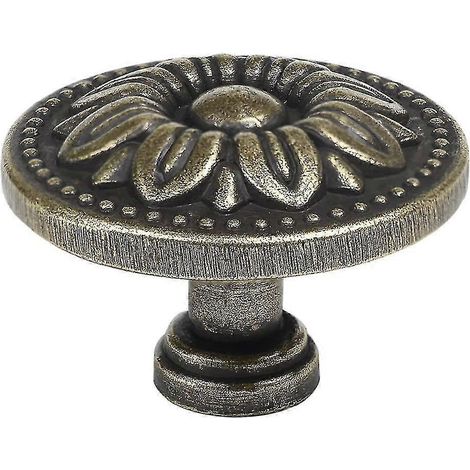 Lot de 6 boutons de porte vintage en forme de champignon, ronds, en bronze, à un seul trou. (1/5)