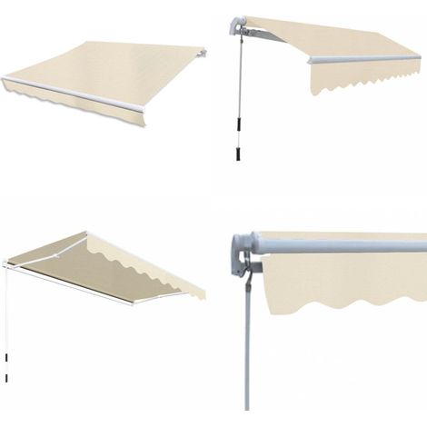 Auvent pliable manuel 300 cm Crème - Store Exterieur - Auvent Pliable - Abri Soleil - Pergola Murale - Protection Solaire - Home & Living (1/5)