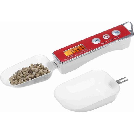 Elektronischer digitaler Küchenlöffel mit Lebensmittelwaage, Tara-Funktion, Messbereich 0,05 g bis 500 g, Einheiten g/oz/gn/ct/dwt, für Haushalt und Backen (1/5)