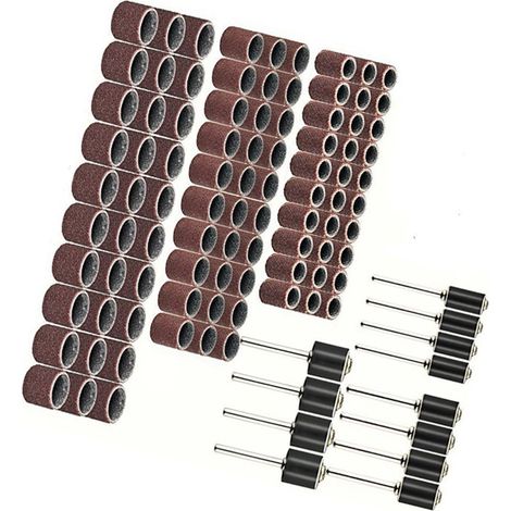 102 pièces bandes de ponçage tambour abrasif rotatif anneau de meulage outil de polissage pour perceuse (1/5)