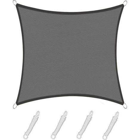 Rechteckiges Sonnensegel 2,5 x 2,5 m, graphitfarben, HDPE, 95% UV-Schutz, für den Außenbereich (Garten, Terrasse, Schwimmbad). (1/5)