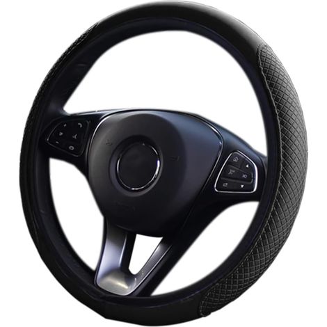 Housse de volant universelle, simili cuir respirant et antidérapant, microfibre, taille standard 38 cm, accessoires durables (1/5)