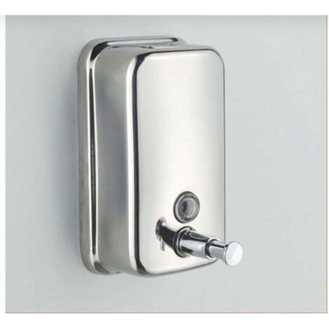 Distributeur de Savon Mural 500 ML Manuel en Acier Inoxydable 18/10 (Argent) (1/5)
