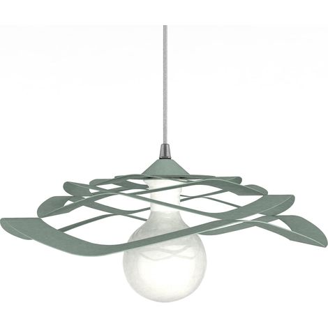 LUMICOM  KAMI Plafoniera, 1X E27, max 42W, metallo, verde iceberg, D.40cm (1/2)