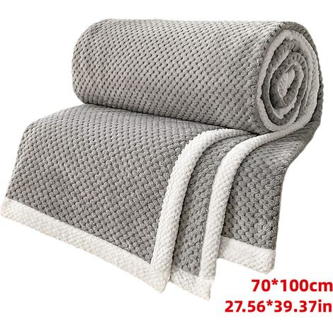Edredón refrescante, manta de punto termoabsorbente y aislante para adultos, niños y bebés, gris claro (70100 cm) (1/2)