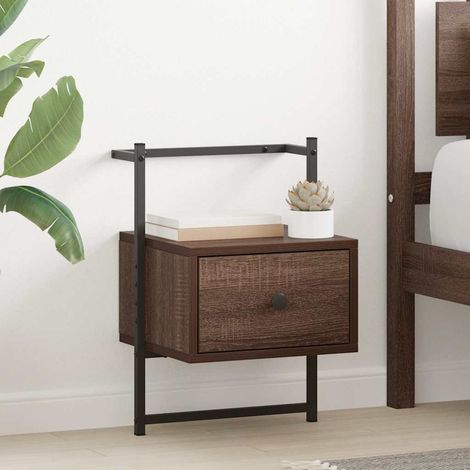 Wand-Nachttische 2 Stk. Braun Eiche 35x30x51 cm Holzwerkstoff (1/5)