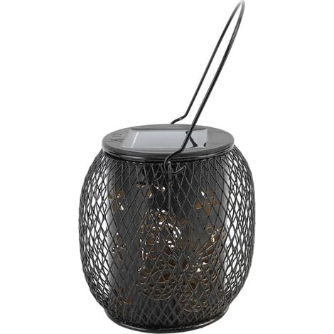 Lanterne solaire d'extérieur étanche, lampe solaire suspendue avec chaînette pour la décoration de jardin, terrasse ou patio, lampe solaire de table d'extérieur, motif papillon (1/5)