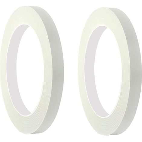 2 Ruban de Masquage à Usage Général 10mm x 50m, pour la Protection des Surfaces Lors de Travaux de Décoration/Peinture, Blanc