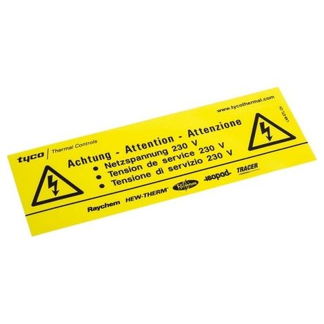 nVent Thermal Kennzeichnungsaufkleber -Elektrisch beheizt- LAB-ETL-DE/FR/IT