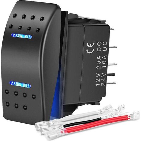 Interrupteur à bascule étanche Nilight ON/OFF/ON DPDT 7 broches 12V 24V, câbles de démarrage, pompe de treuil pour voitures, camions, caravanes, bateaux, camping-cars, SUV, quads et SSV (1/5)