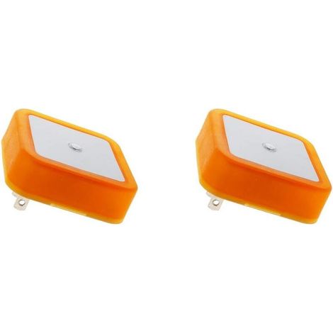 Veilleuse électrique 2 pièces, lampe de chevet LED orange avec détecteur crépusculaire automatique, idéale pour la chambre, la cuisine, le couloir, prise européenne, salle de bain.