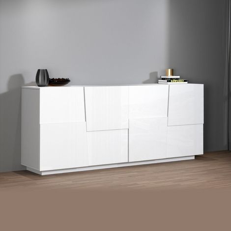 Madia 4 ante battenti linea Rombo in finitura Bianco Lucido (1/4)